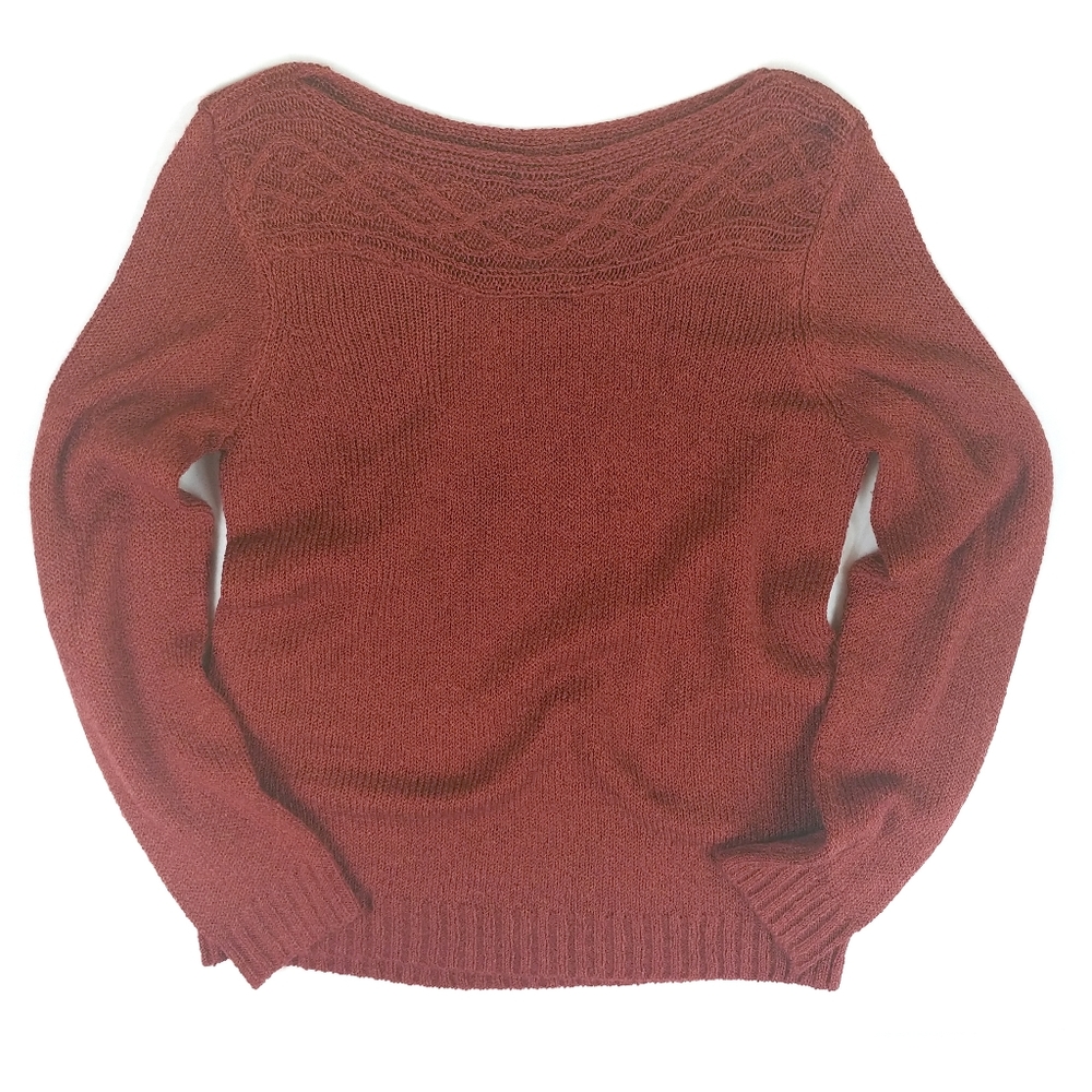 By Design Boat Neck Cable Knit Sweater Large